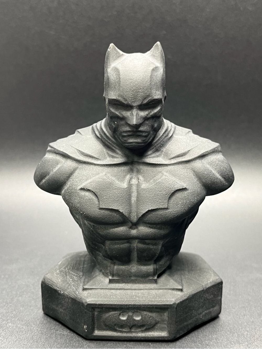 Black Obsidian Batman Bust Statue - Matte Black Collectible